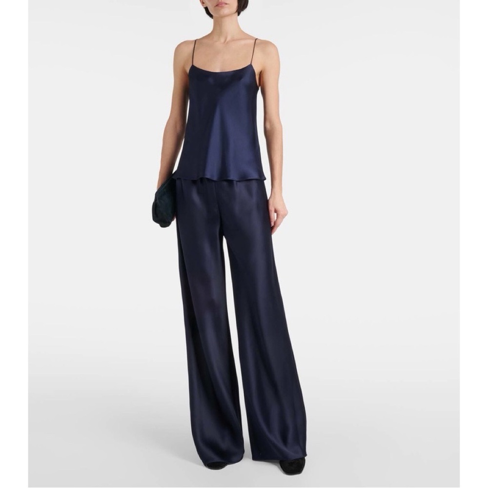 THE ROW BIGGINS SILK SATIN CAMISOLE INDIGO S NWT - Picture 5 of 11